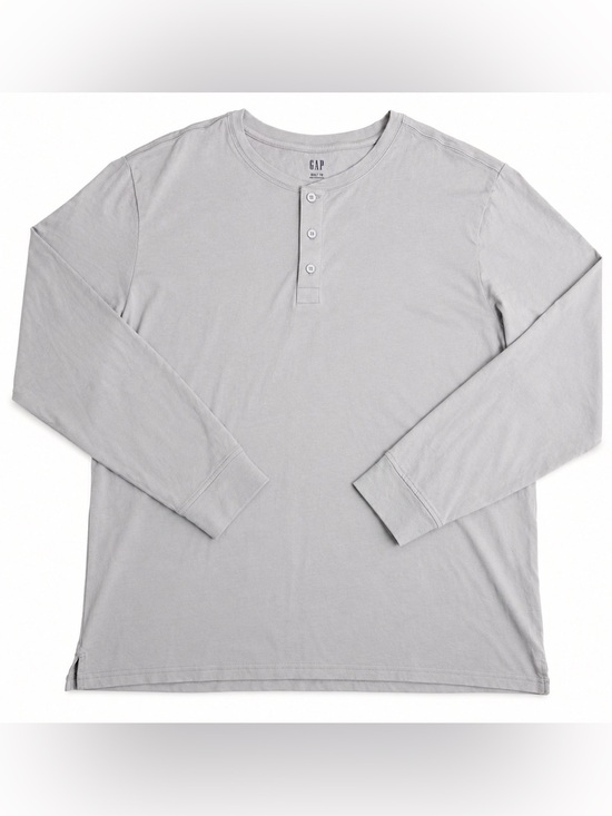 GAP Other - GAP Men’s Long Sleeve Henley Shirt Gray 2XL 100% Cotton